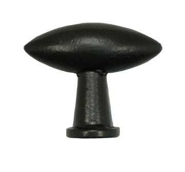 Knop ovaal ijzer zwart