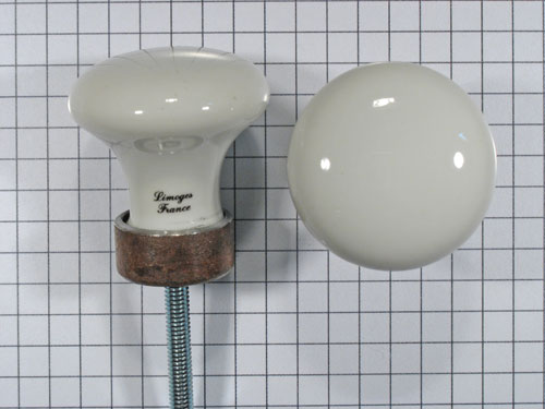 Porseleinen knop wit 30 mm
