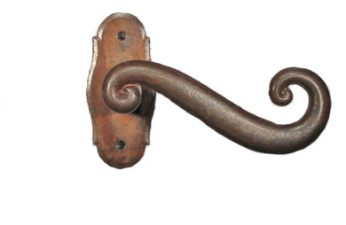 deurkruk op schild ijzer