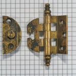 Verstelbaar scharnier messing antiek met knik