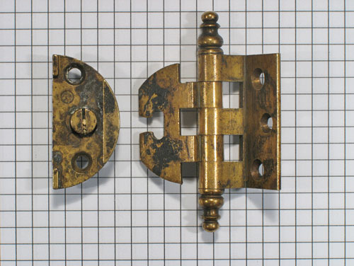 Verstelbaar scharnier messing antiek met knik