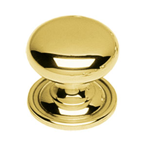 Intersteel knop paddestoel met achterplaat 35mm messing gelakt