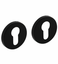 2 Profielcilinderplaatjes ø50x7 mm + 7mm nokken zwart