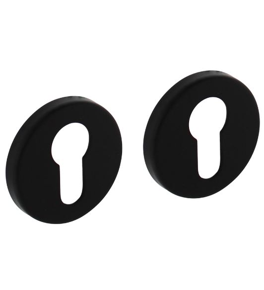 2 Profielcilinderplaatjes ø50x7 mm + 7mm nokken zwart