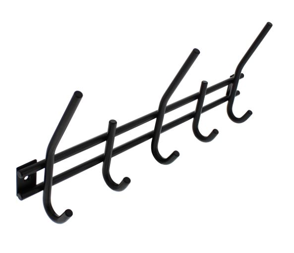 Garderoberek 378x155mm 5 haken zwart