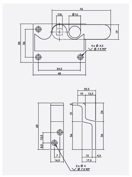 Intersteel wc-overslag vlak en tekst “vrij / bezet” messing gelakt - Afbeelding 2