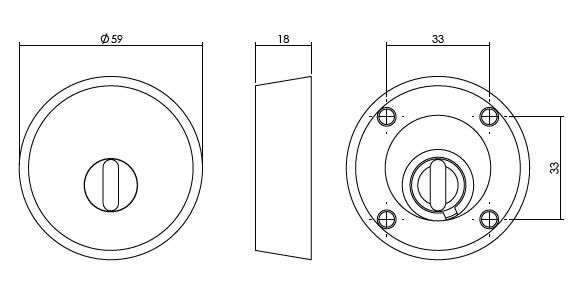 Intersteel SKG3 veiligheid-rozet + kerntrekbeveiliging voor oplegsloten messing titaan PVD - Afbeelding 2