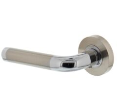 Gatdeel links Agatha op rond rozet 7mm nokken chroom/nikkel mat