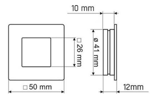 Schuifdeurkom 50 mm rvs-look
