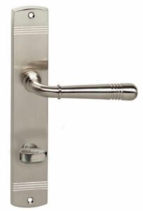 Intersteel deurkruk Helena op schild met wc-sluiting 8/63 nikkel mat