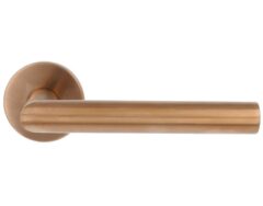 Deurkruk BASIC LBII-19 op ronde rozet PVD Mat Brons