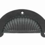 Komgreep ribbel ijzer blank lak 110x50mm