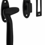 Raamsluiting Dudok links met sluitplaat en sluithaak zwart