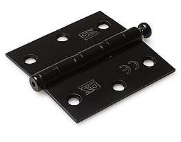 Kogellagerscharnier 76x76 mm rechte hoek rvs zwart gelakt