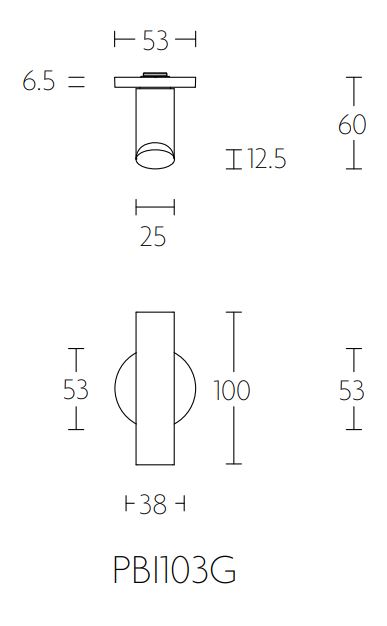 Enkele deurklink rechts PIET BOON INC PBI103 PVD mat zwart - Afbeelding 2