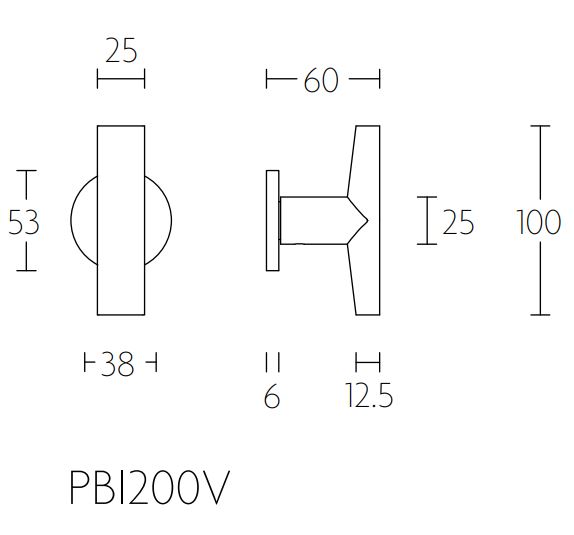 Voordeurknop Vast PIET BOON INC PBI200VA mat rvs - Afbeelding 2