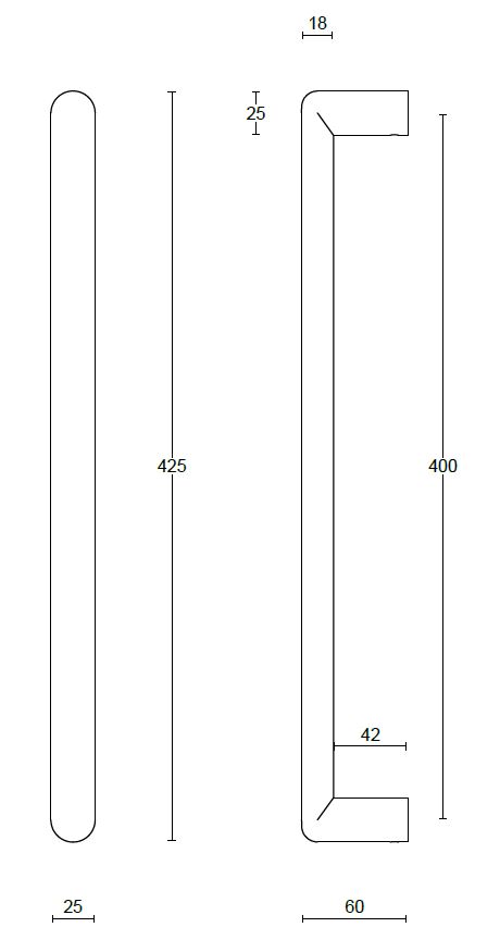 Deurgreep PIET BOON INC PBI400 NP 400 mm Mat RVS