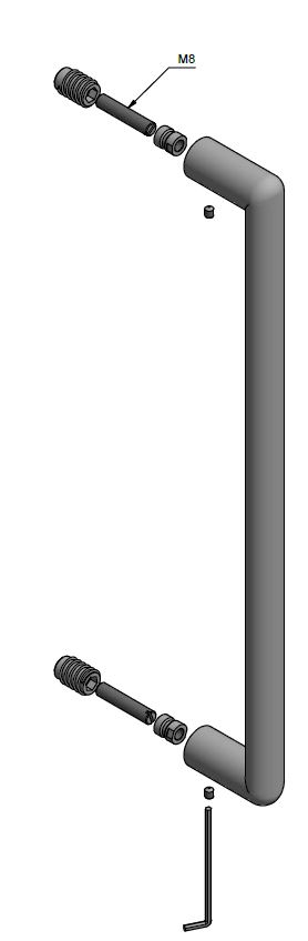 Deurgreep PIET BOON INC PBI400 NP 400 mm Mat RVS