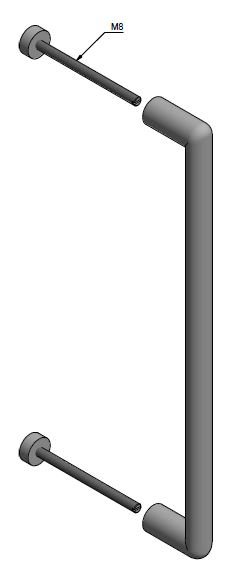 Deurgreep PIET BOON INC PBI400 PS 400 mm PVD mat zwart - Afbeelding 3