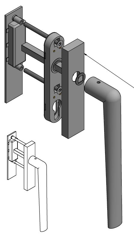 Hef/schuifdeurbeslag PIET BOON INC PBI230 Blind PVD Mat Zwart