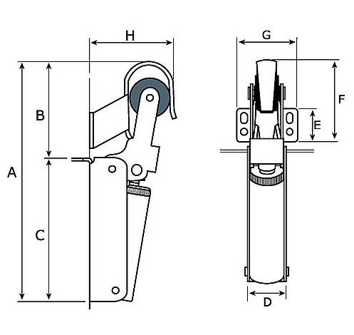 Deuropvanger zilvergrijs instelbare sluitsnelheid zwaarte 1 - Afbeelding 2