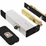 Taatsscharnier 158x47x33mm tbv houten deuren, afdekkappen zwart