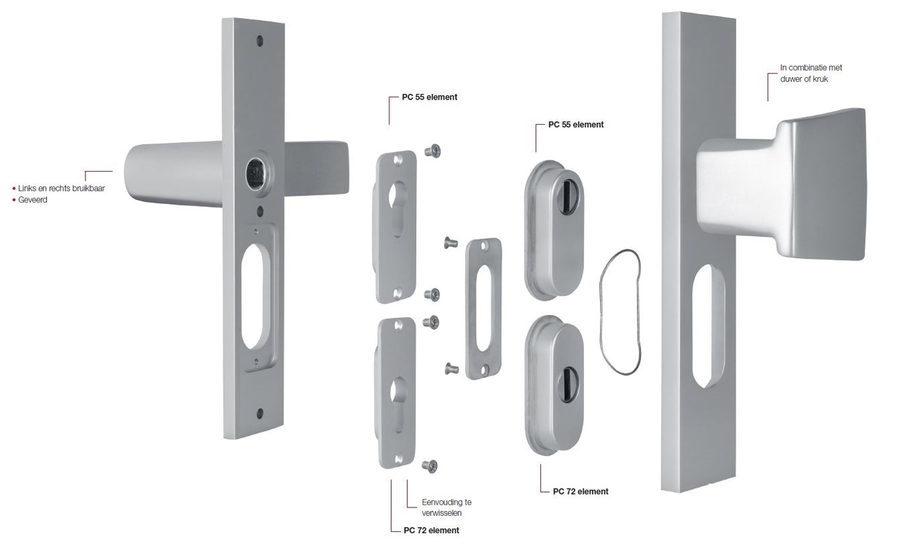 Starx veiligheidsbeslag PC55/72 SKG*** met kerntrekbeveiliging greep/kruk