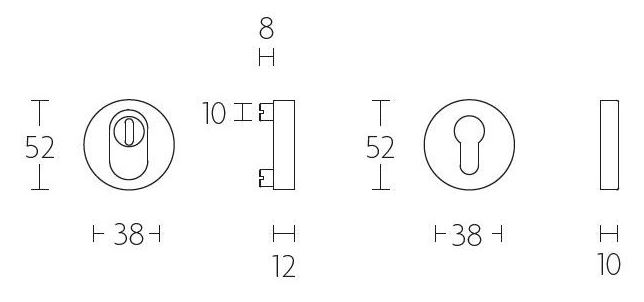 SKG3 Veiligheid Achterdeur Set Marc Rond zwart - Afbeelding 2