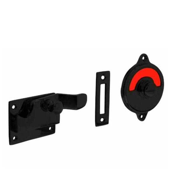 WC-overslag met bocht en tekst “GROEN / ROOD” mat zwart