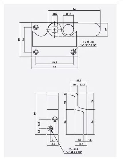 WC-overslag vlak met tekst "GROEN / ROOD" mat zwart