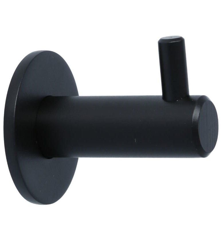 Kapstokhaak Rond RVS Zwart