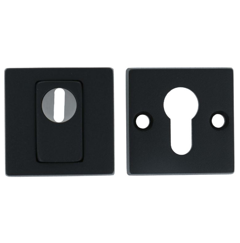 Intersteel SKG3 Veiligheid-rozet Vierkant + kerntrekbeveiliging RVS/Mat Zwart