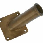 Vlaggenstokhouder met achterplaat Messing Antiek