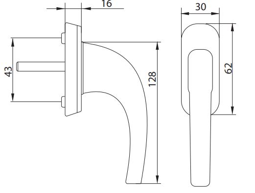 Draaikiepgarnituur Hoppe Aluminium F1