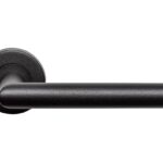 Deurkruk Basis Rond op Rozet RVS/Zwart