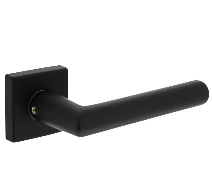 Deurkruk Broome op rozet 50x50x10 mm + 7mm nokken zwart