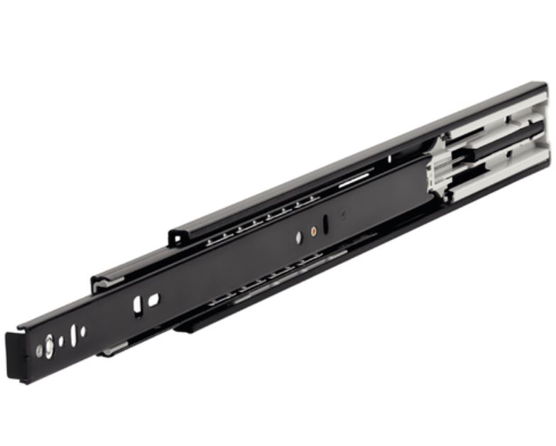 Paar ladegeleiders softclose volledig uittrekbaar 55 cm Zwart