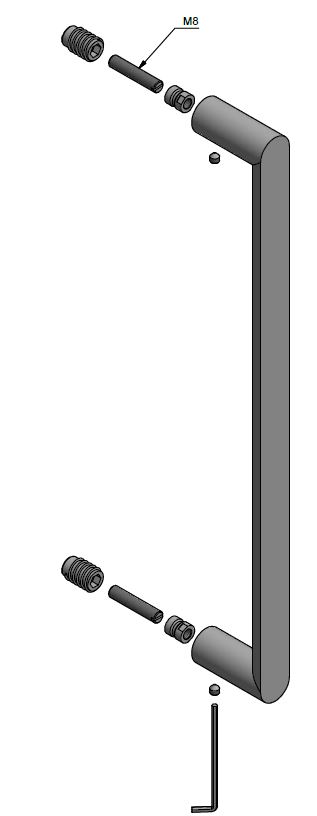 Deurgreep PIET BOON ARC PBA400 NP 400 mm PVD Mat Zwart