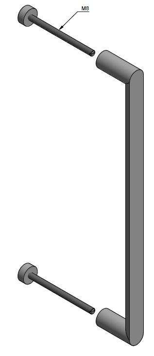 Deurgreep PIET BOON ARC PBA400 PS 400 mm PVD Mat Zwart