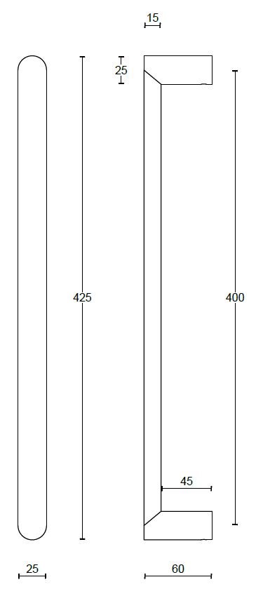Set Deurgrepen PIET BOON ARC PBA400 PA 400 mm PVD Mat Zwart