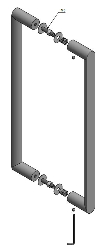 Set Deurgrepen PIET BOON ARC PBA400 PA 400 mm PVD Mat Zwart