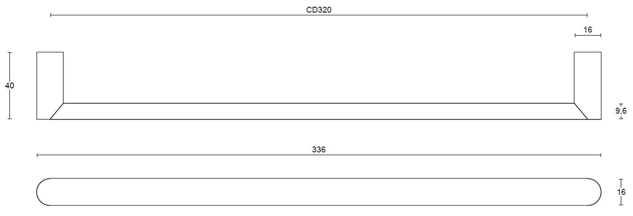 Meubelgreep PIET BOON ARC PBA16/320 mm PVD Mat Zwart