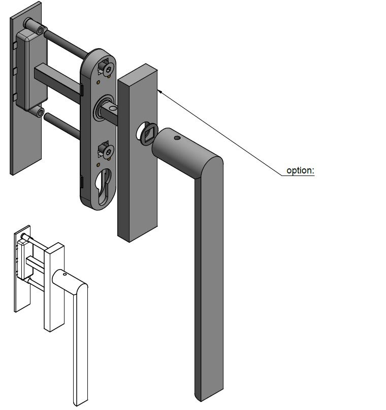 Hef/schuifdeurbeslag PIET BOON ARC PBA230 Blind PVD Mat Zwart