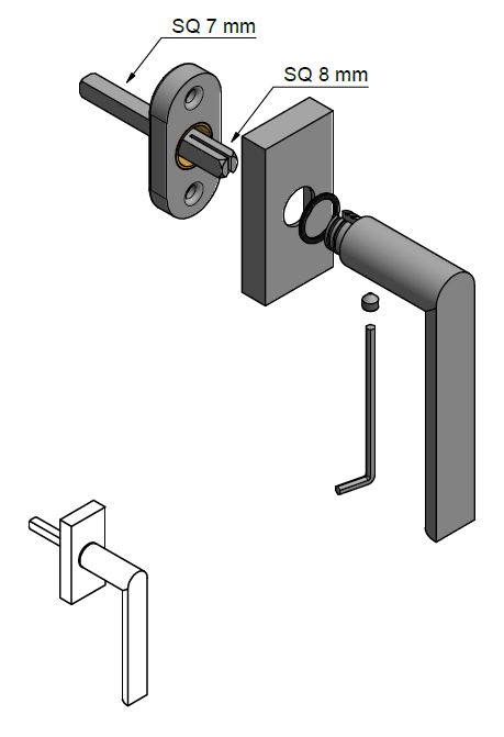Draaikiepgarnituur Piet Boon ARC PBA100-DK Links PVD Mat Zwart