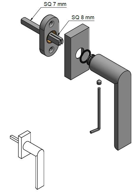 Draaikiepgarnituur Piet Boon ARC PBA101-DK Rechts PVD Mat Zwart