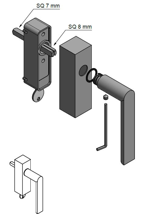 Draaikiepgarnituur Piet Boon ARC PBA100-DKLOCK Rechts PVD Mat Zwart
