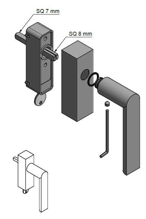 Draaikiepgarnituur Piet Boon ARC PBA101-DKLOCK Rechts Mat RVS