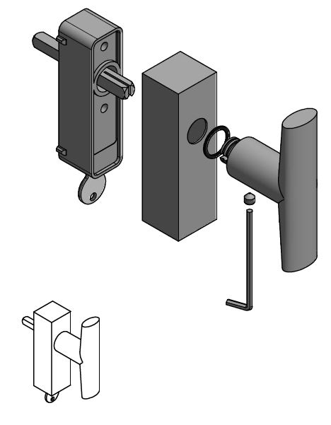 Draaikiepgarnituur Piet Boon INC PBI103-DKLOCK PVD Mat Zwart