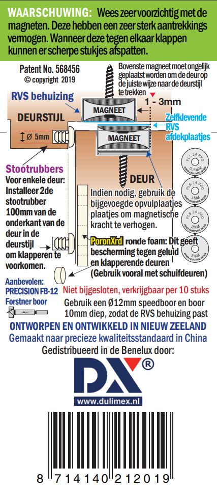 Precision PLS12 Magneetsluiting onzichtbaar licht RVS