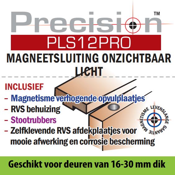 Precision PLS12 Magneetsluiting onzichtbaar licht RVS